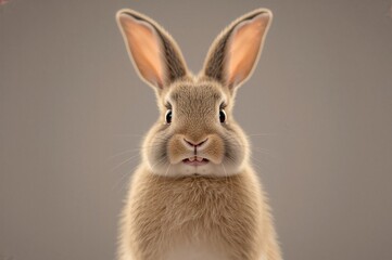 Fototapeta premium Energetic young bunny posing solo with a playful expression