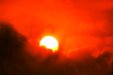 A fiery embrace as the sun dips below the horizon