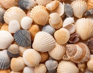 Seashells, various colors and shapes
