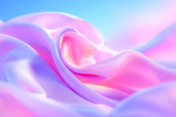 Obraz premium An elegant abstract image of beautiful pink fabric with a soft silk and flowing textile texture