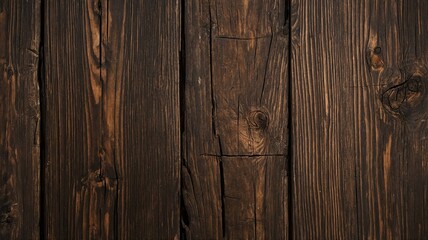 Fototapeta premium Close-up of rich, dark wooden planks showcasing intricate grain patterns.
