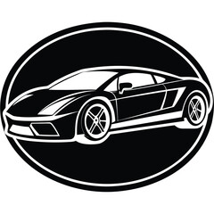 sports car vector icon on white background