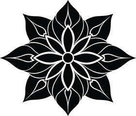 Ornamental Petal Icon Silhouette | Petal Icon Vector Design