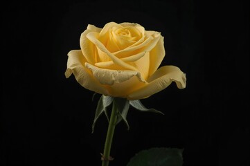 Golden bloom against a dark backdrop, symbolizing love and elegance