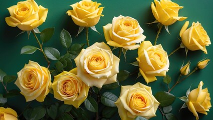 Bright yellow floral display with a verdant backdrop