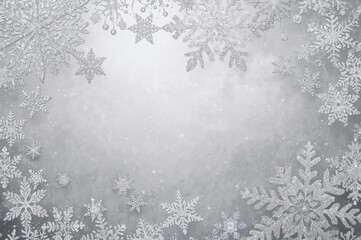 Assorted silver snowflake designs for holiday banners, greeting cards, invitations, messages, and marketing materials.