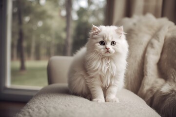 Young feline from the northern region indoors