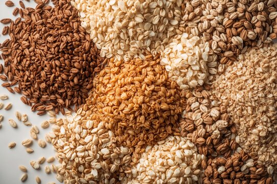 Choice of gluten-free whole grain cereals for cooking: rice, healthy diet, natural and organic ingredients, protein-rich grains