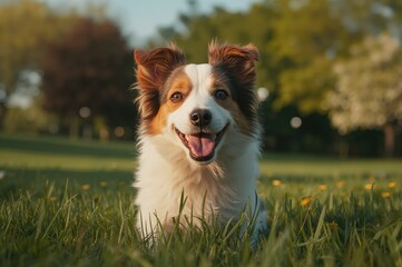 Jack russell terrier enjoying a sunny afternoon in the park