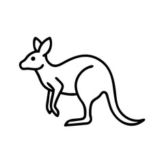 Kangaroo outline vector illustration: australian wildlife, marsupial icon, animal drawing, zoo art