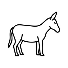 Outline drawing of a donkey animal vector illustration farm animal donkey clip art line drawing burro mule