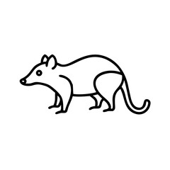 Discover the adorable opossum illustration a charming line art drawing of a marsupial animal design