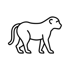 Illustration of a monkey outline drawing vector graphic animal primate mammal zoo wildlife safari 90