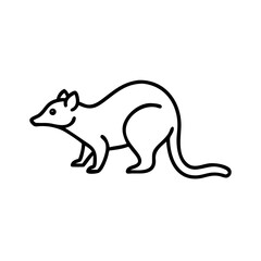 Illustration of a cute opossum drawing vector image for animal lovers and wildlife enthusiasts