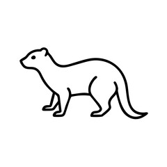 Ferret illustration vector drawing of a cute animal pet outline drawing for design and print