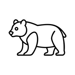 Bear outline illustration vector drawing of a cute bear animal wildlife forest mammal design icon clip art