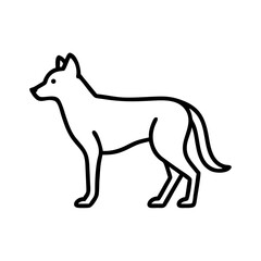 Outline drawing of a dog standing side view vector illustration pet animal canine mammal domestic breed 90