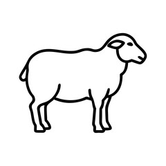 Sheep outline drawing vector illustration for farm animals and livestock design projects isolated art