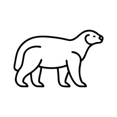 Isolated vector line art illustration of a fisher animal outline drawing for fisher icon design