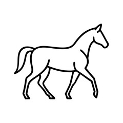 Horse line art drawing vector illustration of equestrian animal outline design graphic image icon simple