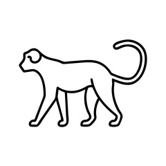 Outline drawing of a feline animal vector illustration for design projects and creativity ideas