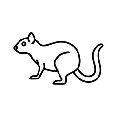 Isolated vector line art of a rat illustration rodent pet animal drawing outline design icon clip art