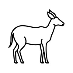 Antelope outline vector drawing illustration of african wildlife animal isolated on white background