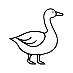 Obraz premium Illustration of a simple goose outline drawing for kids coloring book page and educational use