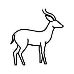 Antelope outline drawing vector illustration, african wildlife animal line art, antelope icon design
