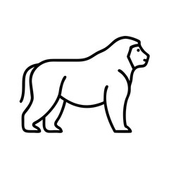 Illustration of a baboon vector drawing of a mandrill outline of a ape line art of a monkey animal