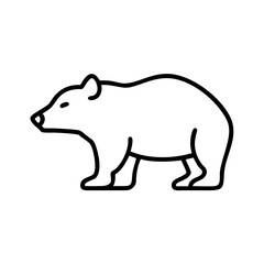 Bear outline vector illustration, animal clip art, wildlife drawing, mammal icon, grizzly image, zoo art