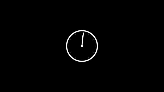 New analog clock animation. animated clock, clock icon concept . analog clock 24 hour day fast speed sign symbol. watch icon animation. 4k video