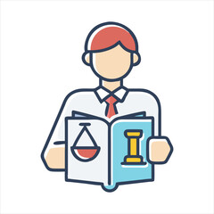 Lawyer reading a law book, legal profession