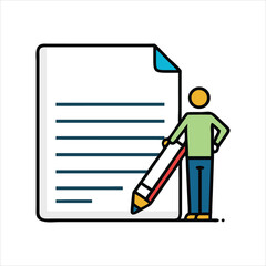 Person writing on paper, creative process