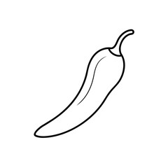 Outline drawing of a pepper on transparent background