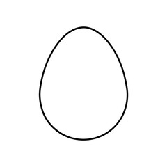 Simple black egg shape outline on transparent background