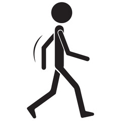 Walking Stick Figure Icon with Motion Element