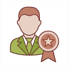 Businessman with award badge