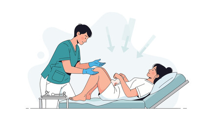 Obraz premium Illustration of a healthcare professional examining a patient in a hospital or clinic setting
