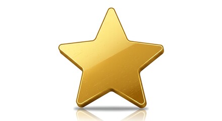 Obraz premium A single shiny golden star isolated on a white background