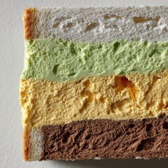 Close-up of layered ice cream sandwich