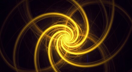 Radiant Golden Energy Spirals Converging into a Luminous Cosmic Vortex.