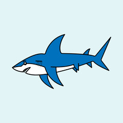 Fototapeta premium Cute Shark Cartoon. vector illustration