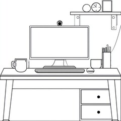 Outlined home office setup