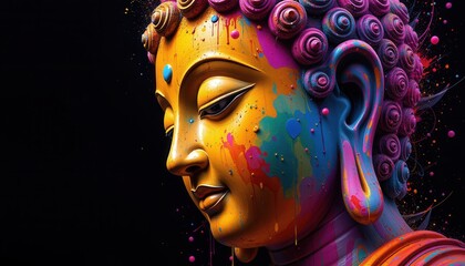 Colorful Splatter Buddha