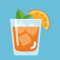 Vector design of orange juice in a glass