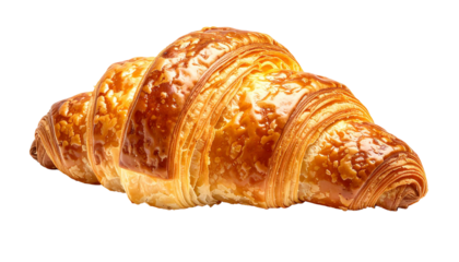 Golden croissant baked pastry offering a delicious breakfast