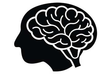 brain care silhouette vector icon