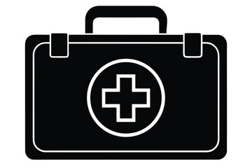 Fototapeta premium emergency medical kit silhouette vector icon