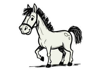 Obraz premium Black silhouette of a chess knight on white background for chess and strategy concept